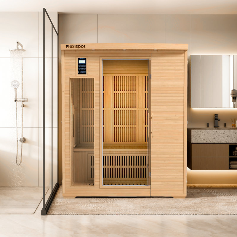 3-Person FAR Infrared Sauna with Bluetooth Speakers, Fast Heating Carbon Panels