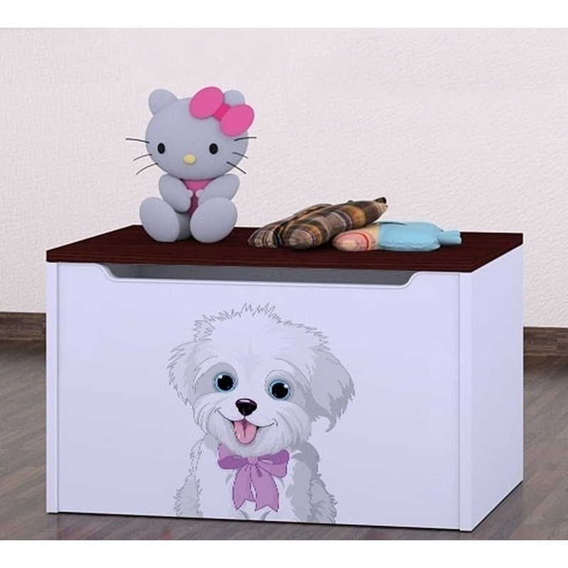 Casen Kalwados Dog with a Bow Toy Box, Dark Brown