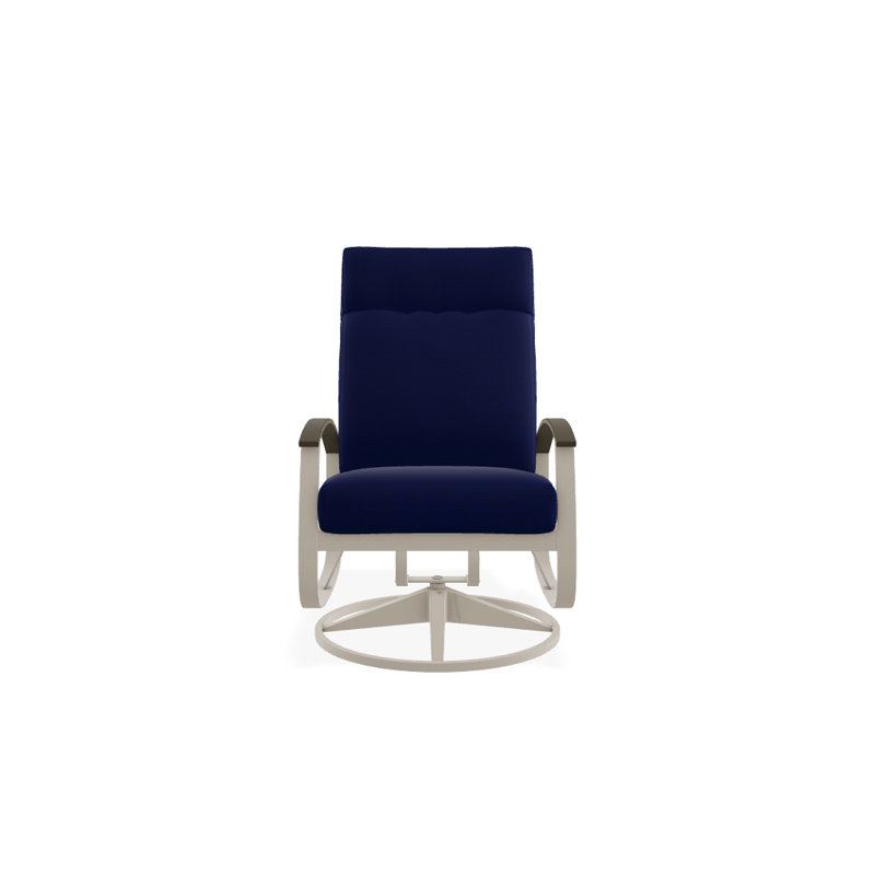 Belle Isle Outdoor Rocker Chair, Canvas Sapphire Blue Sunbrella, Beachwood P40, Textured Black