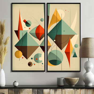 Mid-Century Retro Dimensions III - Abstract Midcentury, art mural