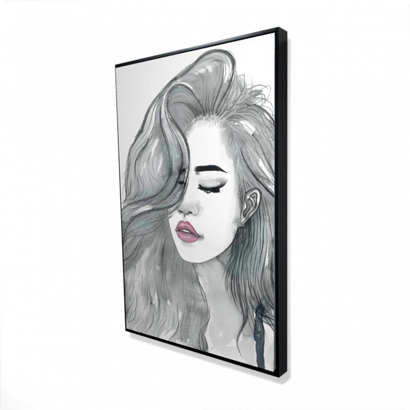 «Beautiful femelle cheveux» sur toile, H 36 po x l 24 po