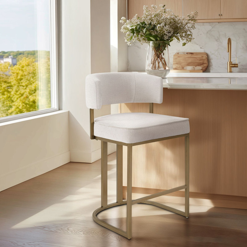 Tabouret de comptoir August, Ivory