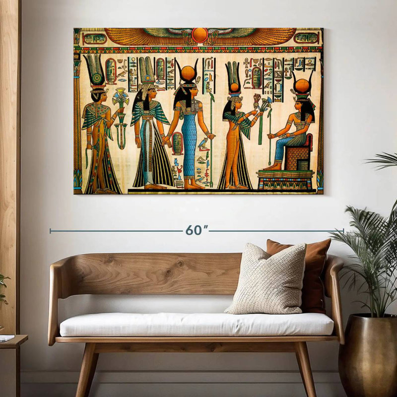 Leisha Ancient Pharaoh Papyrus, 34" H x 51" W