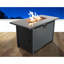 Table de foyer d'extérieur en acier de 25 po H x 42 po avec couvercle (noir)-1402751383