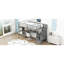 Structure de lit mezzanine simple gris avec bureau et double compartiment de rangement pour la fascination-1247043566