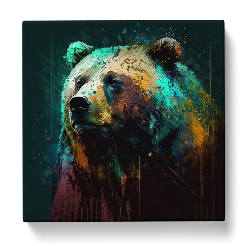 Bear Abstract Expressionism No.3 - Print, 50cm H x 50cm W x 3cm D