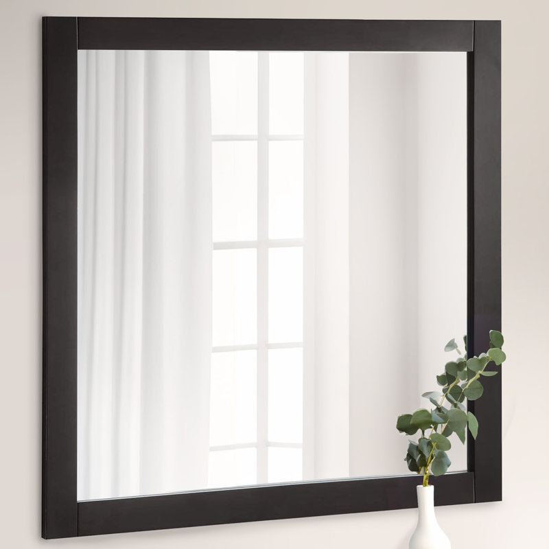 Miroir de salle de bain Akhari, Espresso, 30 po x 30 po