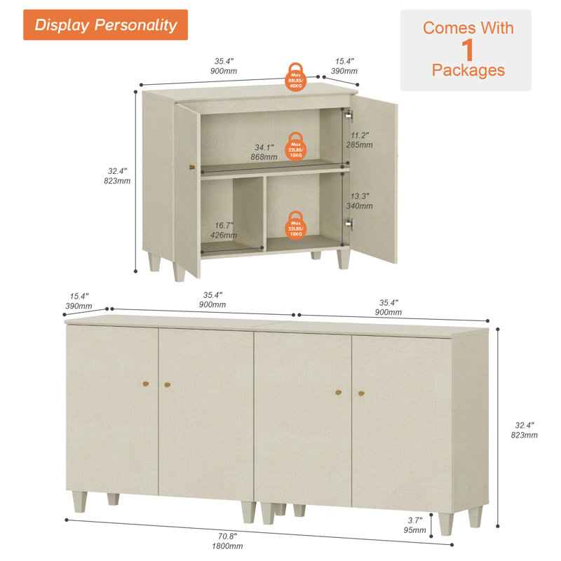 70.8'' W Dresser, Beige