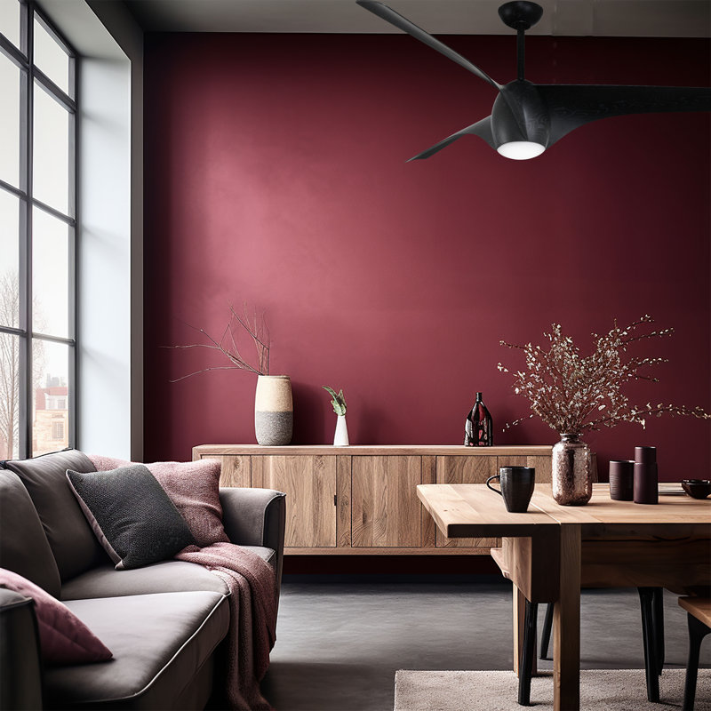 Minka Aire Airewave - 65" Led Ceiling Fan, Matte Black Maple, Matte Black Maple, Matte Black Maple