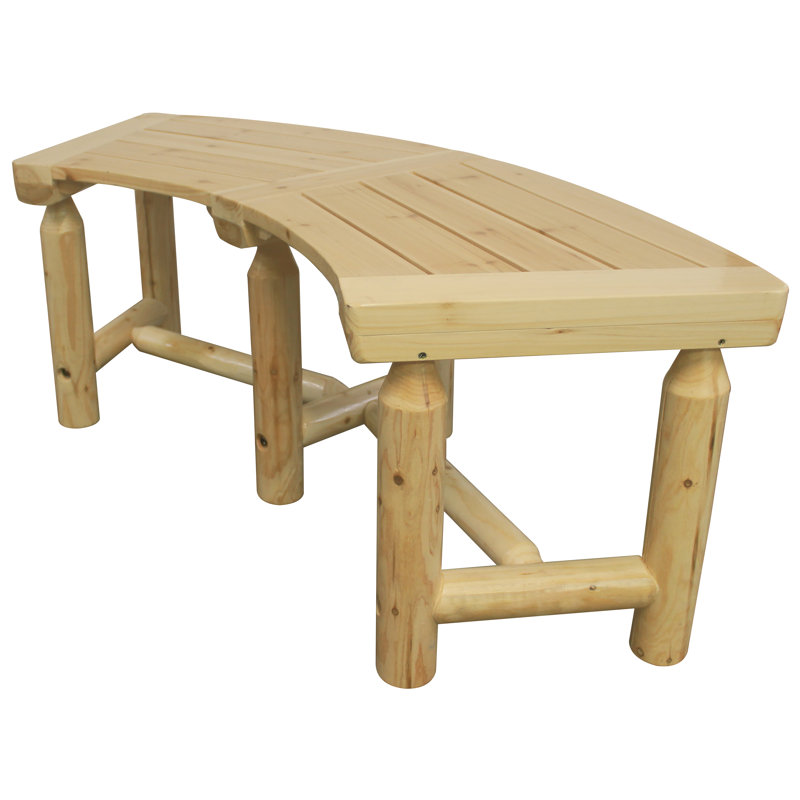 Aspen Natural Wood Curved Outdoor Bench