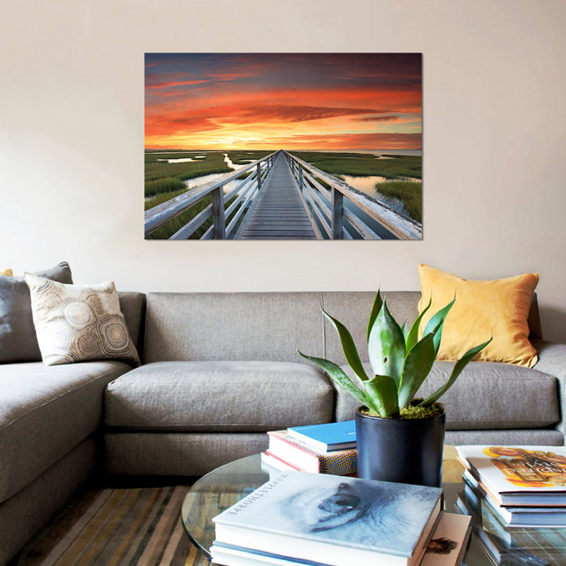 « des gris plus beach coucher de soleil », reproduction de photo sur toile, H 26 po x l 40 po x P 1,5 po, Toile tendue
