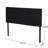 Adjustable Height Headboard In Contemporary Style Waffle Stitch Deep Black Fabric Bed-1858336557