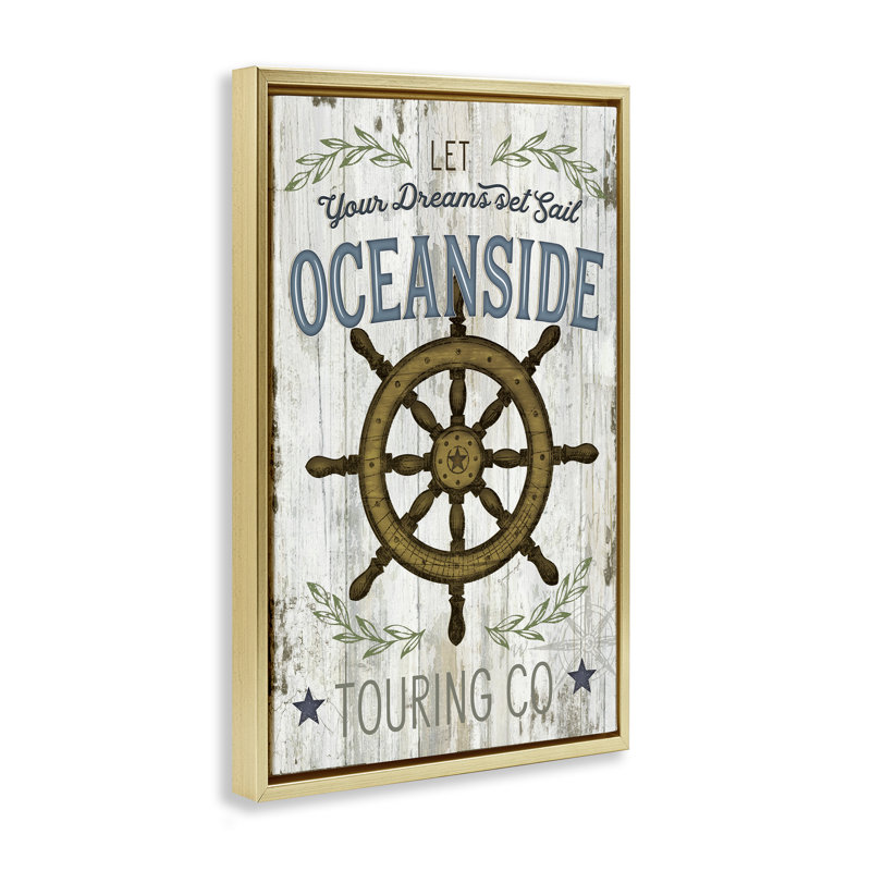 "Inspiring Maritime Helm", art par Jennifer Pugh, Cadre flottant gris lustré, H 31 po x l 21 po