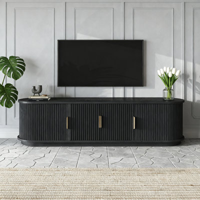 TV Stand with Sliding Tambour Door