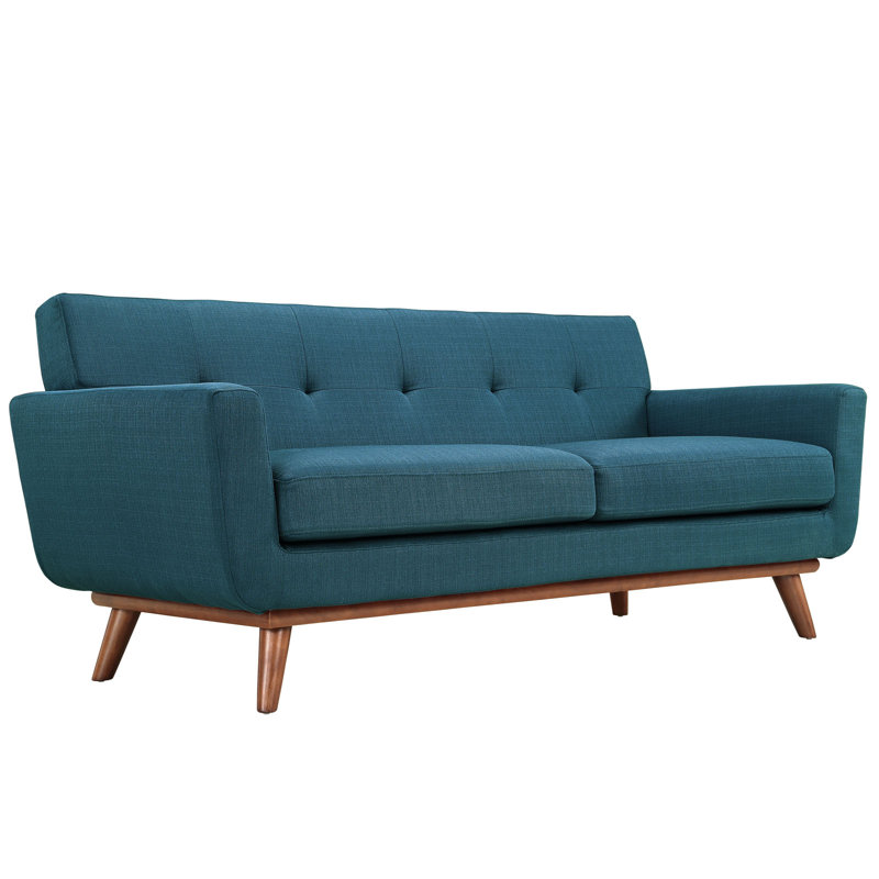 Causeuse rembourrée et revêtue de tissu Engage de Modway, Polyester azur