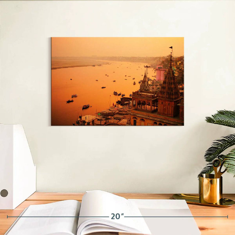 Ravi Hazy Varanasi Sunset, 8" H x 12" W