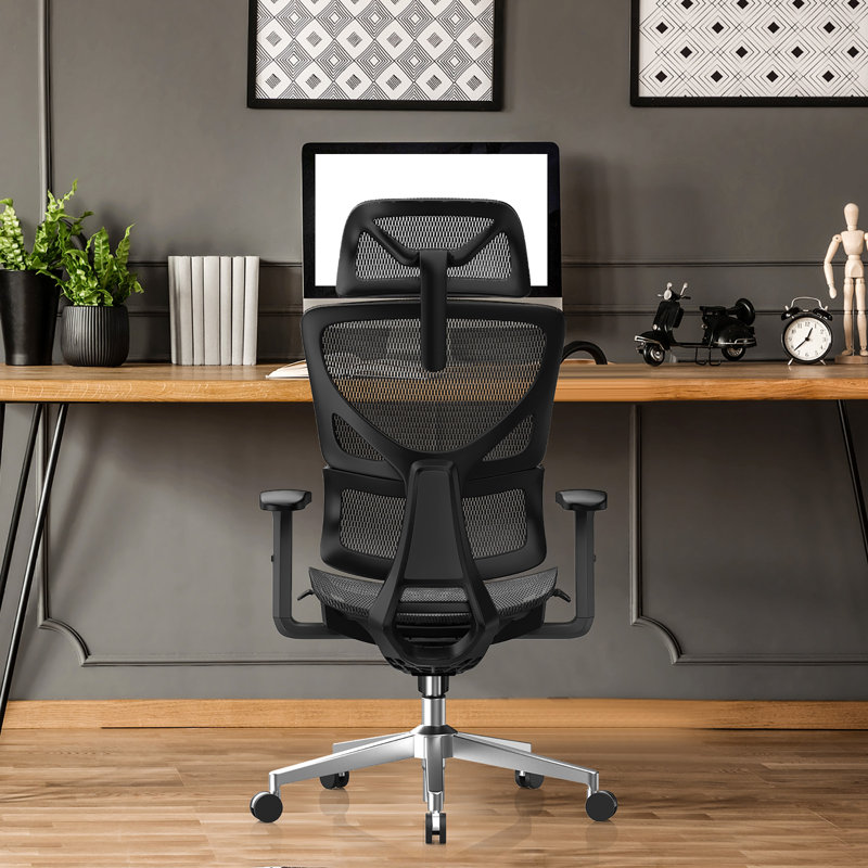 Task Chair with Headrest, Black