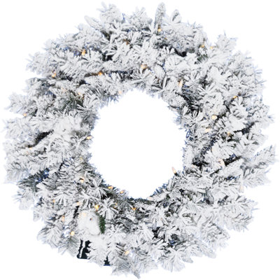 CT 24" White Pine Snowy Wreath