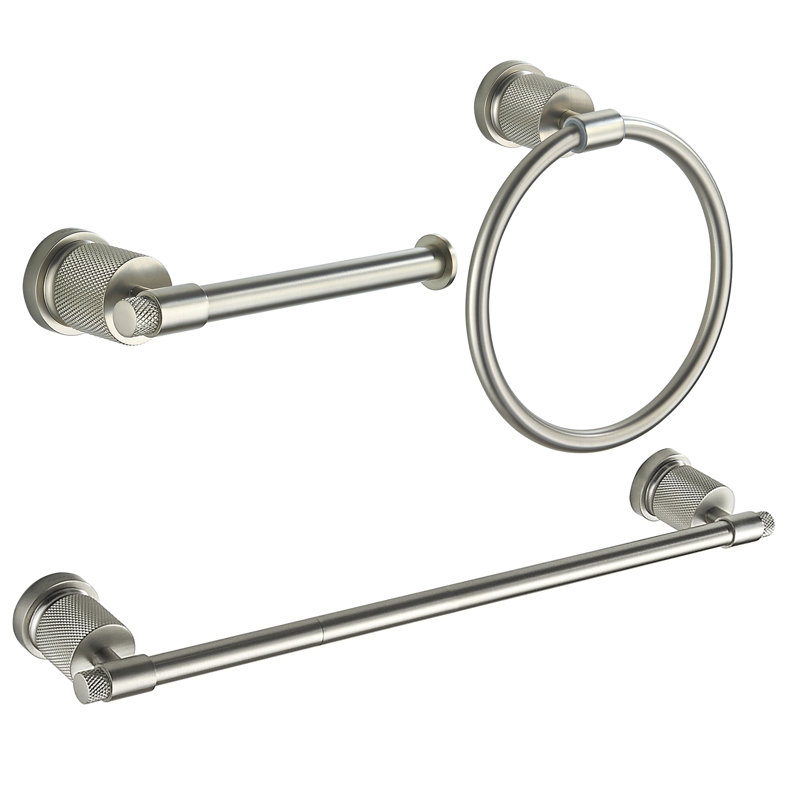 Ensemble de quincaillerie de salle de bain 3 pièces, Nickel brossé