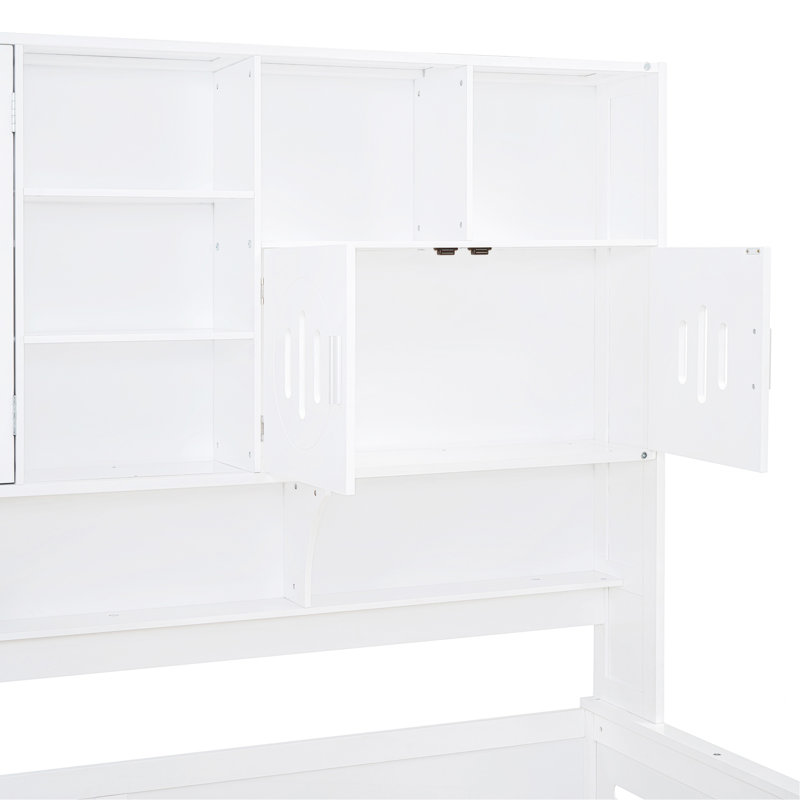 Twin Size Wooden Daybed With 2 Drawers, And All-In-One Cabinet And Shelf, White, Twin, White