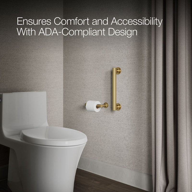 Purist® Grab Bar, 12"W, Vibrant Brushed Moderne Brass