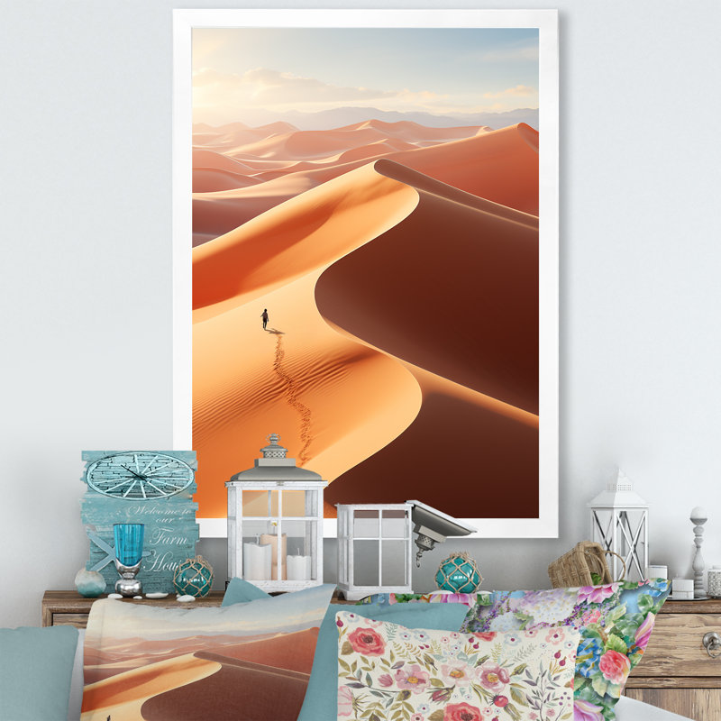 Baecher égyptien Mystical Sands II, reproduction d'art sur toile, H 20 po x l 12 po x P 1 po, Cadre photo blanc