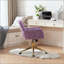 Chaise de bureau Furniture Furniture, chaise de bureau à domicile en poils de lapin artificiels avec base en métal, chaise de bureau pivotante réglable, chaise de coiffeuse-125766575-125766574