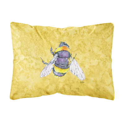 Bee Indoor/Outdoor Rectangular Yellow Throw Pillow
