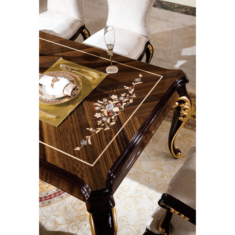 Table basse en bois massif à 4 pieds