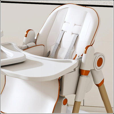 Chaise haute ajustable pour bébé de 0 à 6 ans avec ceinture de sécurité, roues silencieuses et verrouillables, et conception facile à nettoyer pour une utilisation polyvalente à domicile