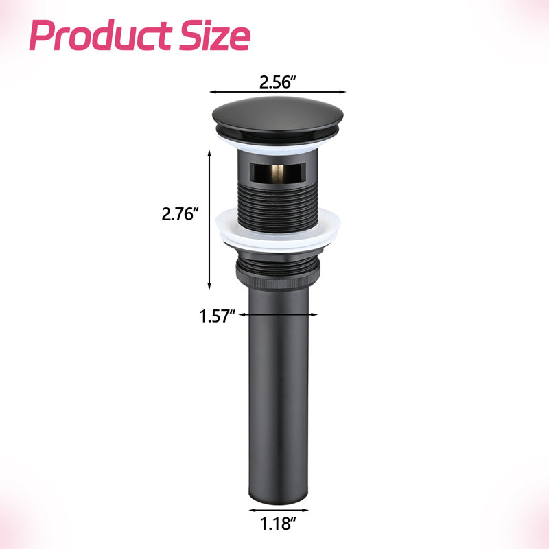 2.56'' W Pop-Up Yes, Matte Black