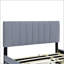 Grand lit plateforme tapissier en velours avec 2 tiroirs et 1 lit gigogne simple TG - gris