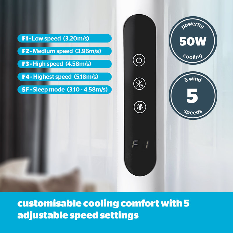 Silentnight Airmax 18inch Oscillating Stand Fan with 5 Speed Settings and Remote Control