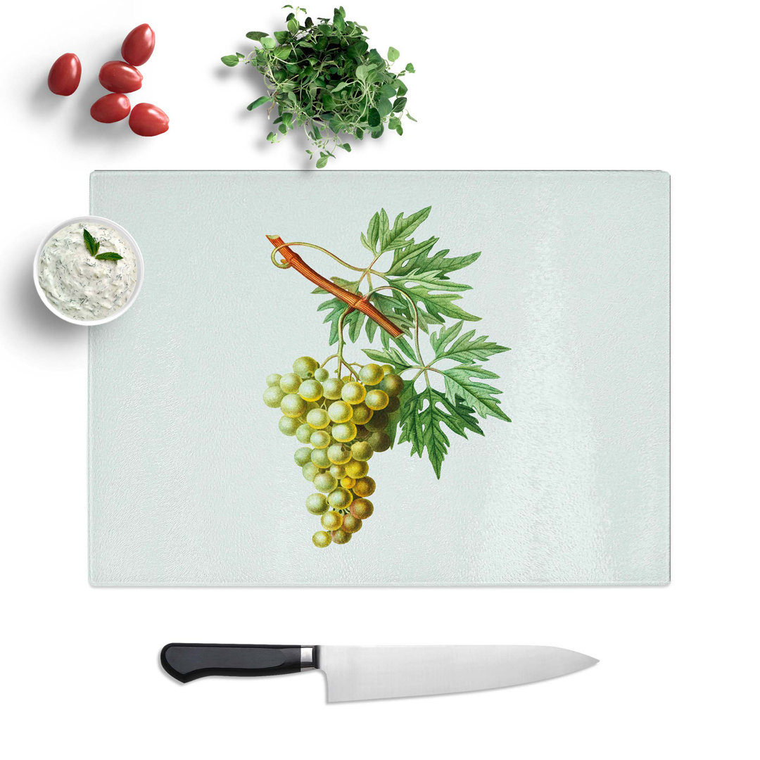 Glass Green Grapes by Pierre-Joseph Redoute Chopping Board