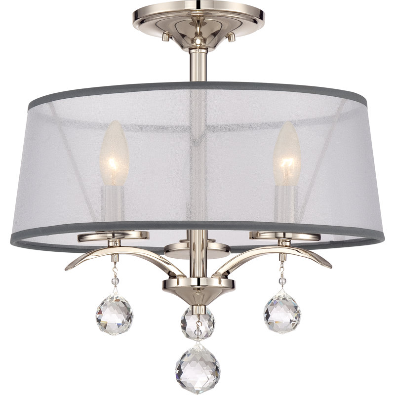 Plafonnier semi-encastré 3 lumières 16 po