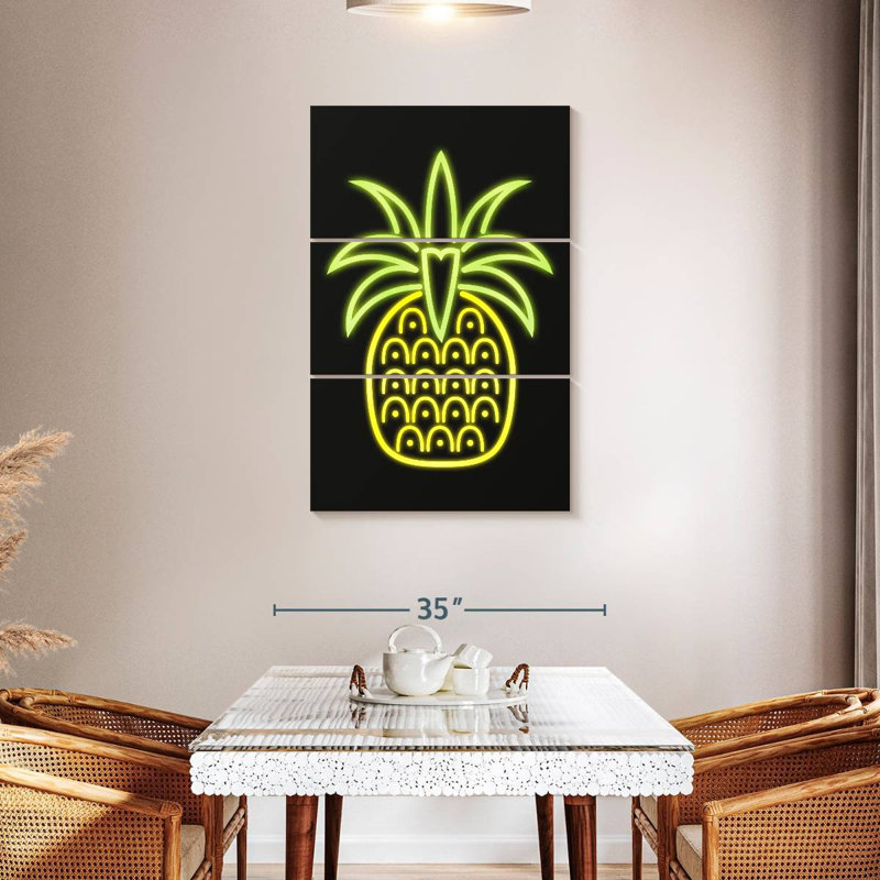Yarlin Neon Pineapple, 23" H x 14" W