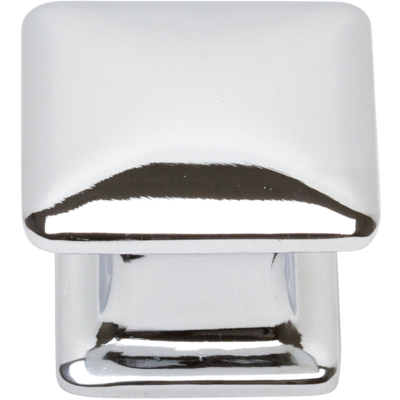Alcott 1 1/4" Length Square Knob, Polished Chrome