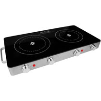 Cusimax Portable Electric Hot Plate for Cooking,1500W Countertop Single  Burner, Cast Iron Stove, Concealed Handle, Temperature Controls, Compatible