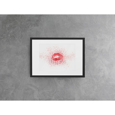 Red Splatter Lips - Single Picture Frame Print