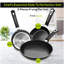 Ensemble de poêles anti-adhésives pour poêle à omelette 3 pièces, poêles à frire antiadhésives avec fond à induction, poêles à frire avec poignées en bakélite