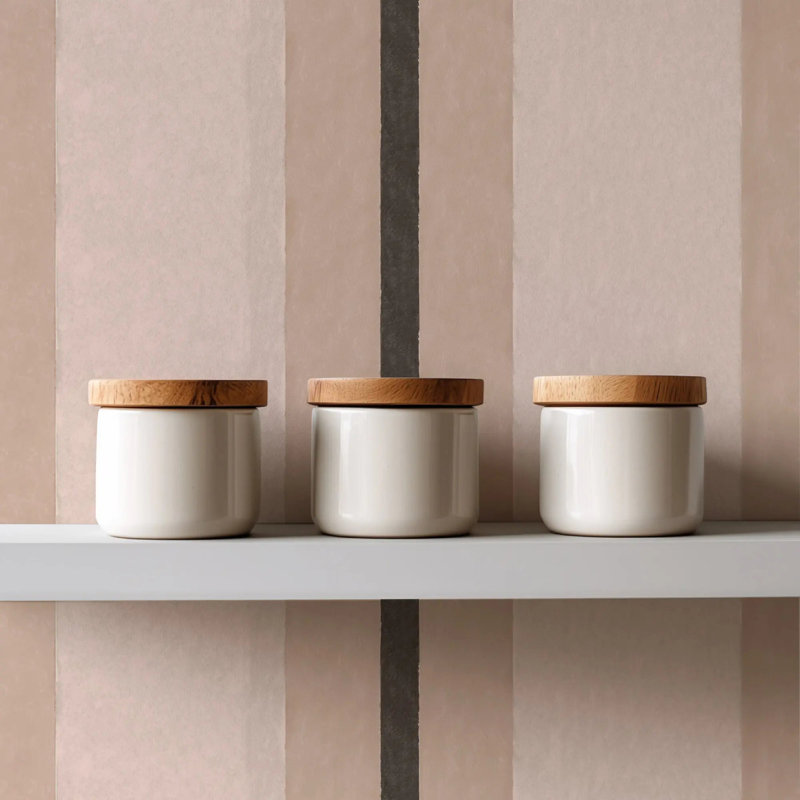 Miami Stripe - Wallpaper, Stucco, Premium Paper
