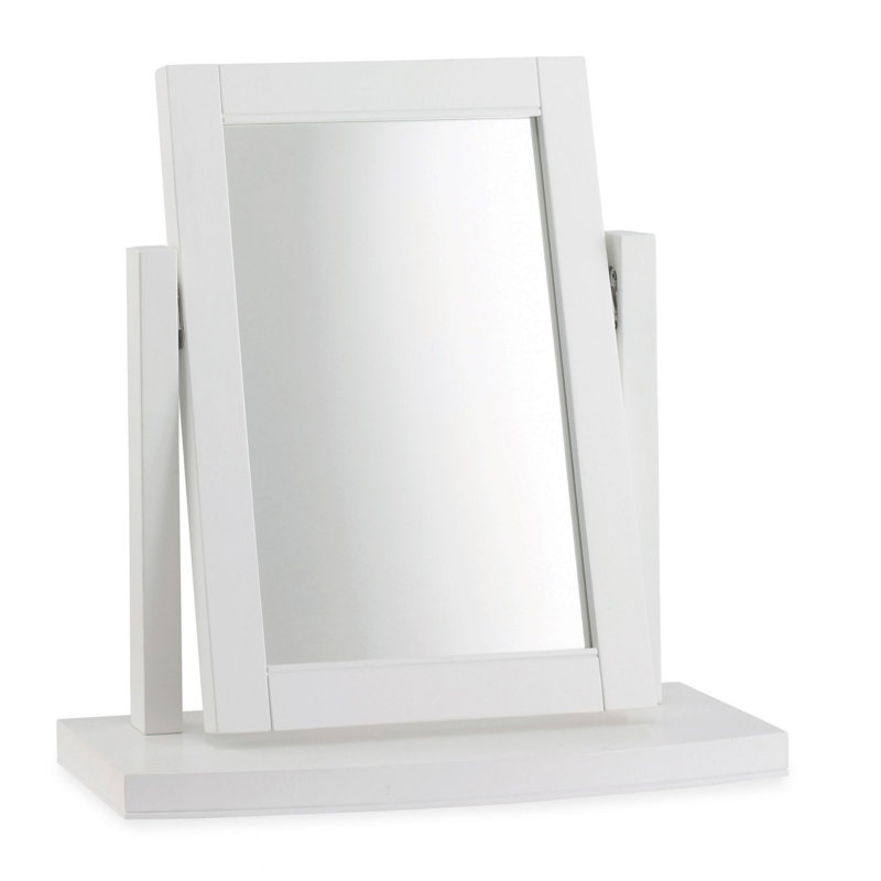 Ziggy Wood Flat Wall Mirror, White