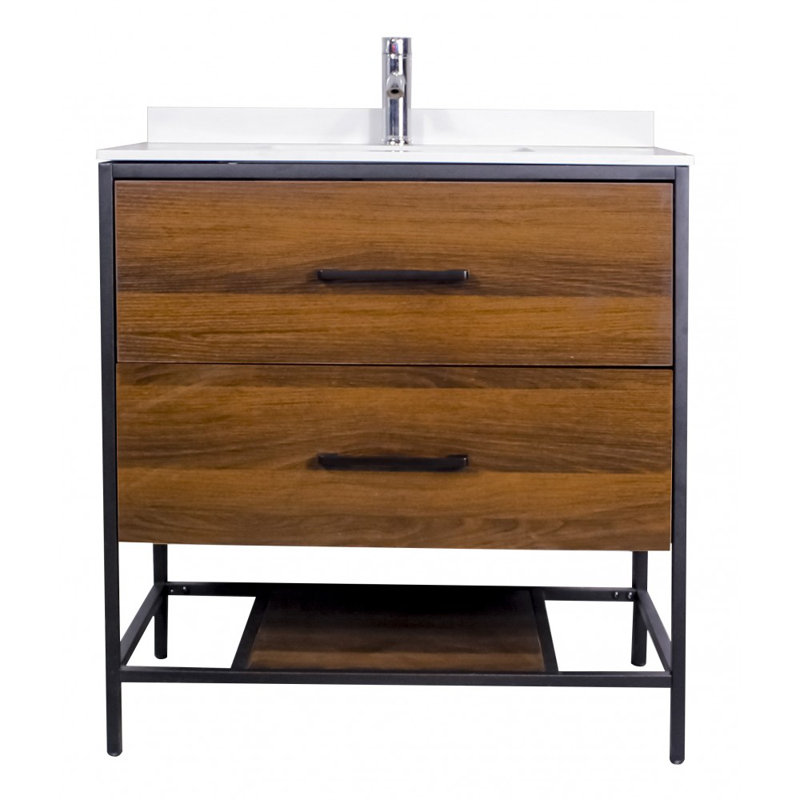 Ensemble de meuble-lavabo simple 32 po Christenbury, Cerise Tess / noir