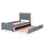 Lit plateforme simple avec revêtement en velours de luxe et lit gigogne compact-1202514682