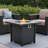 28-Inch Iron Square Propane Fire Pit Table