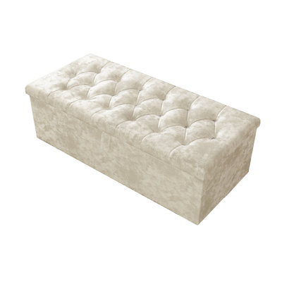 Hillhouse 102cm Wide Tufted Rectangle Ottoman Storage Box with Hydrolic Arm