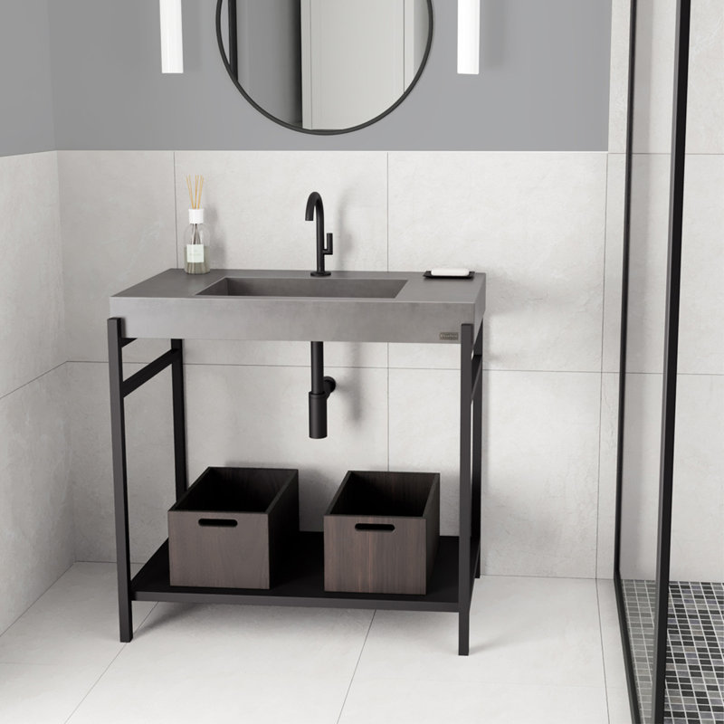 36'' W Single Vanity, Oil Rubbed Bronze, Single Hole, Graphite