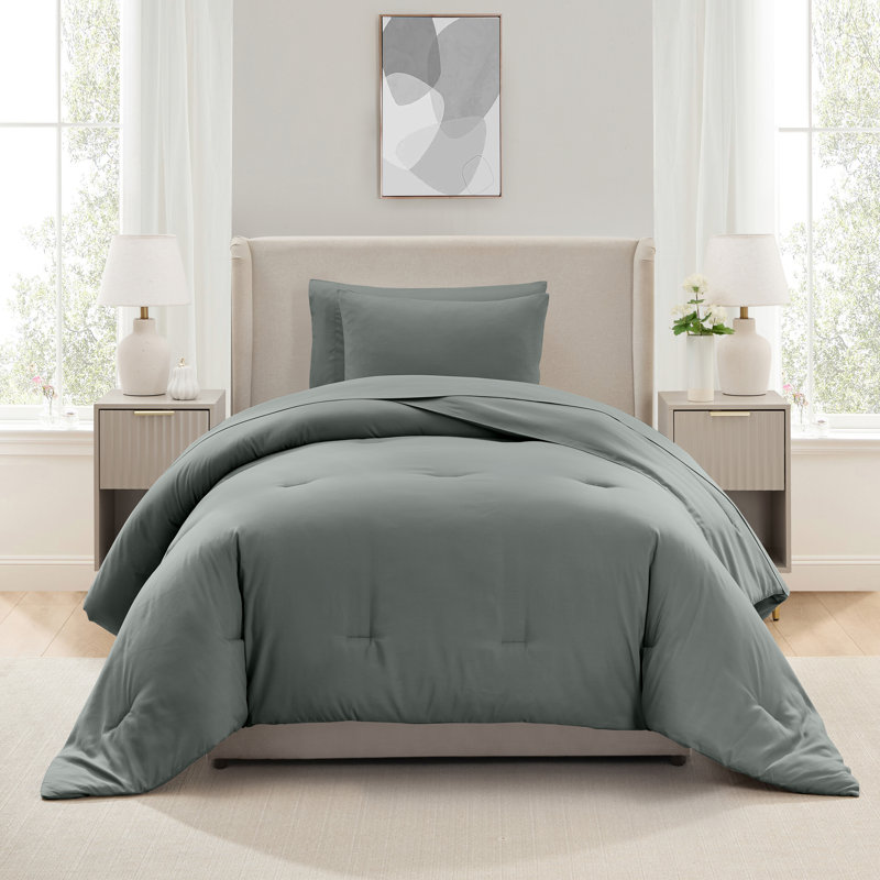 Ensemble d'édredon en microfibre 5 pièces avec draps, Pin doux, Édredon simple + 4 pièces supplémentaires