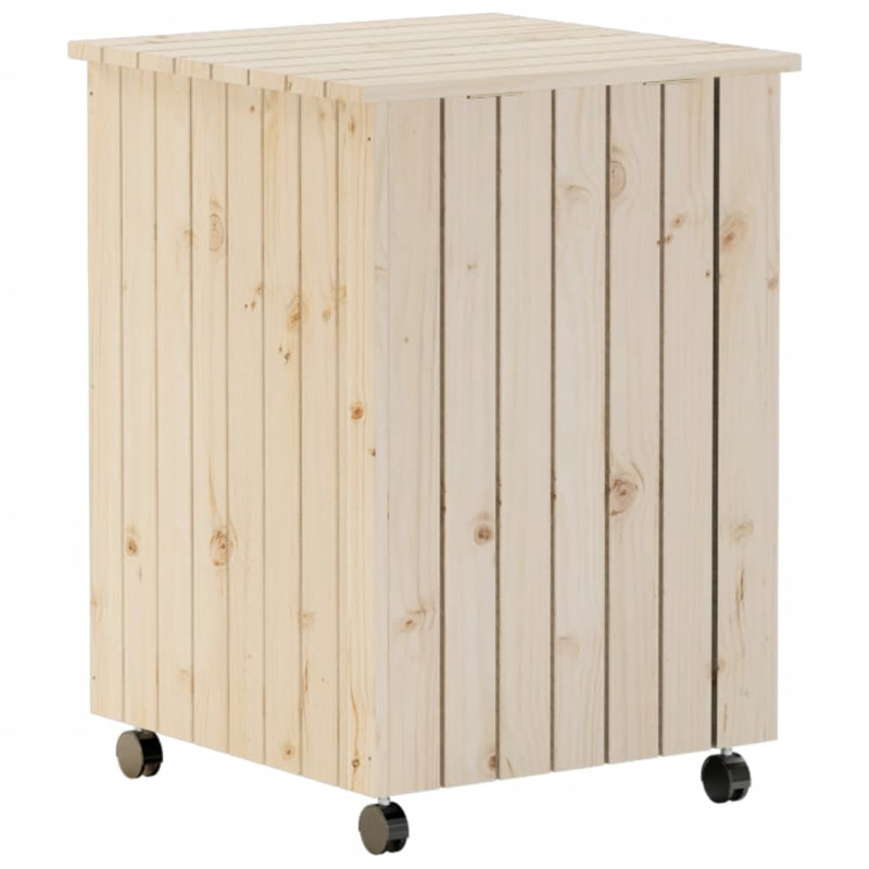 Solid Wood Laundry Cart, Natural