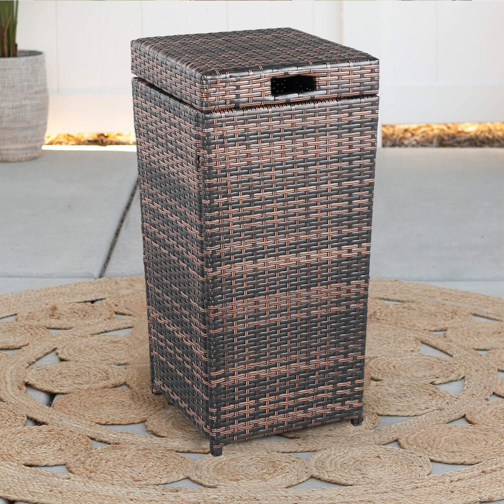 Nestl Outdoor Trash Can with Lid - 30 Gallon Durable Wicker